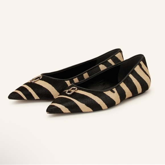New! MARC JACOBS Ali Pointed-Toe Zebra Ponyhair Ballerina Flats - Picture 3 of 10